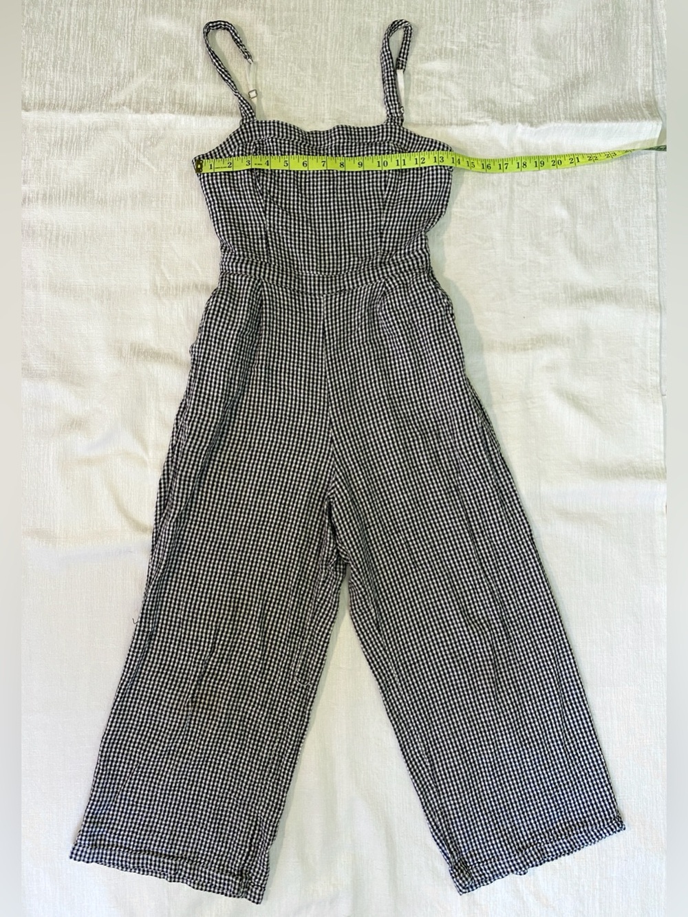 Hollister Gingham Tie Back Cropped Ankle Jumpsuit Romper XS
